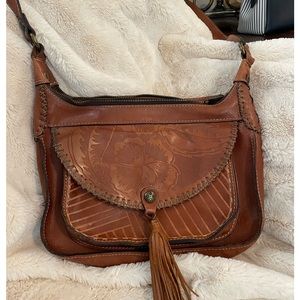 PATRICIA NASH Rustic Brown Leather handbag.
